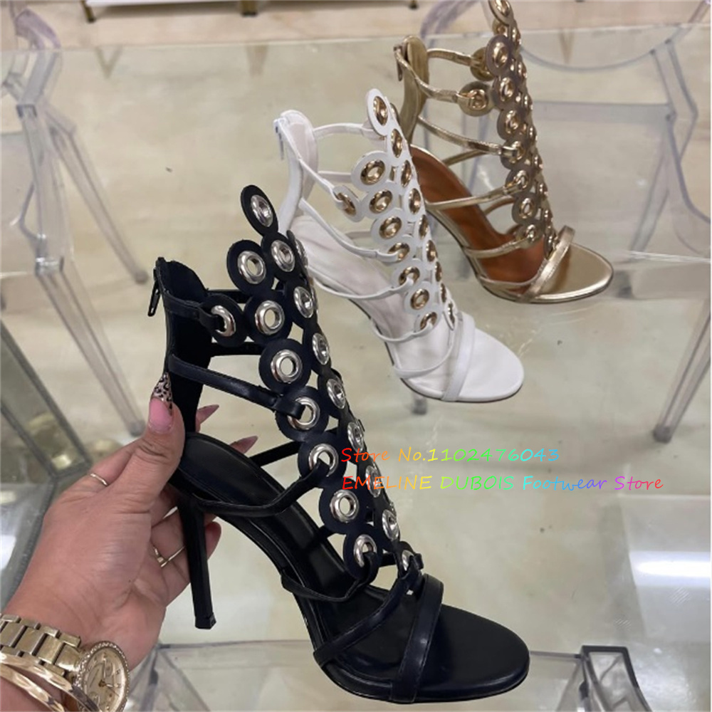 Sandálias de Salto Alto com De - Sandal Strappy Heeled avaliação e preço
