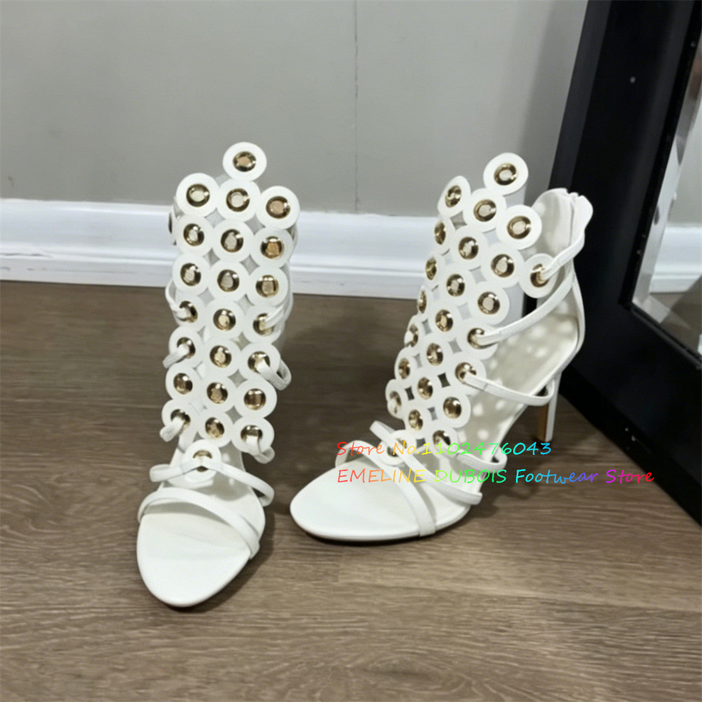 Sandálias de Salto Alto com De - Sandal Strappy Heeled avaliação e preço