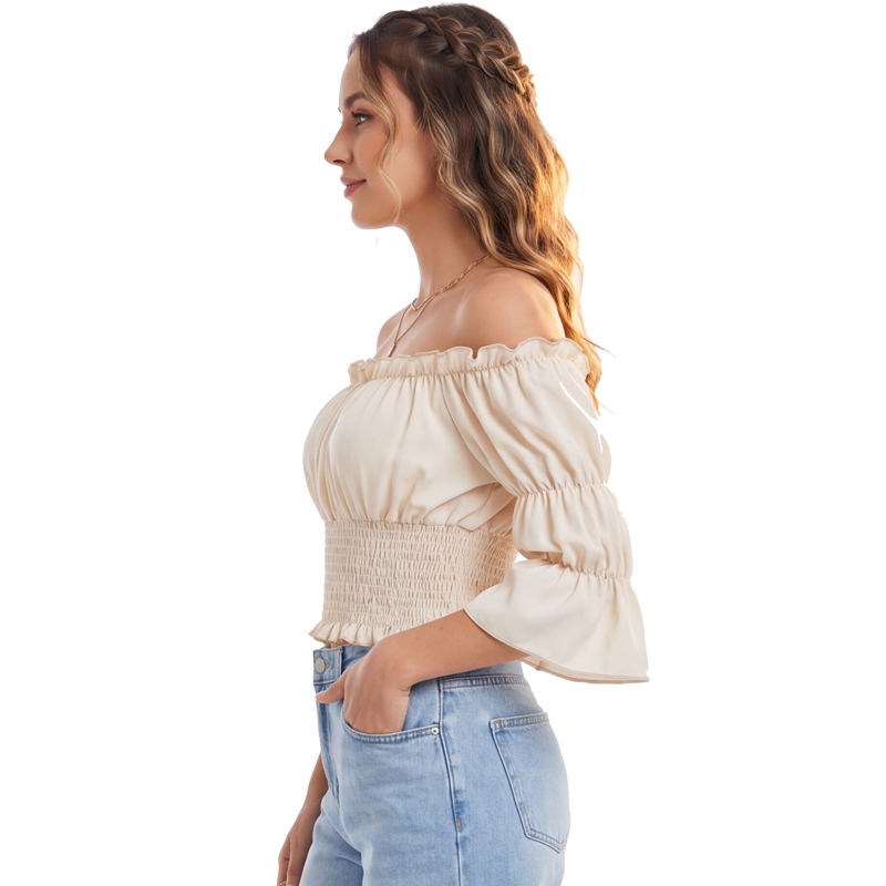 Blusa Renascentista Feminina c - Blouse Off Shoulder avaliação e preço