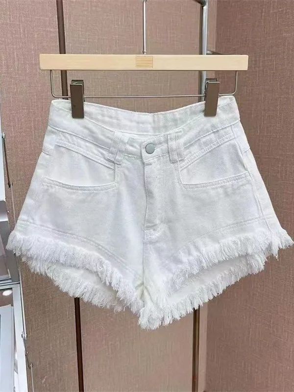 Shorts de Denim com Barra Desf - Shorts Denim Frayed avaliação e preço