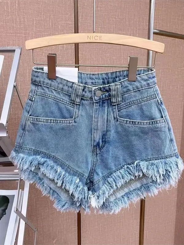 Shorts de Denim com Barra Desf - Shorts Denim Frayed avaliação e preço