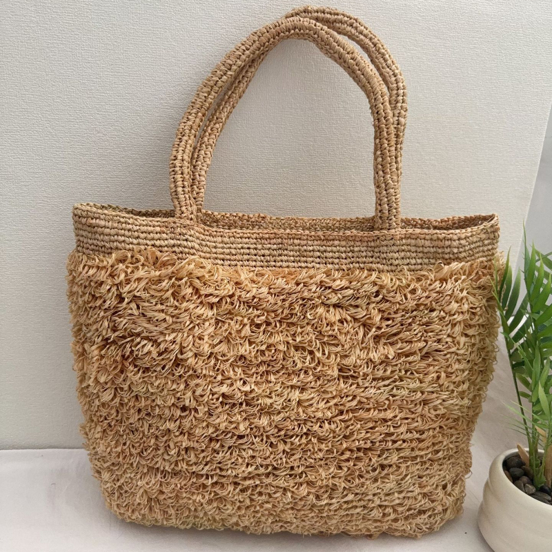 Bolsa de Ombro de Ráfia Feita  - Crochet Bag Raffia avaliação e preço