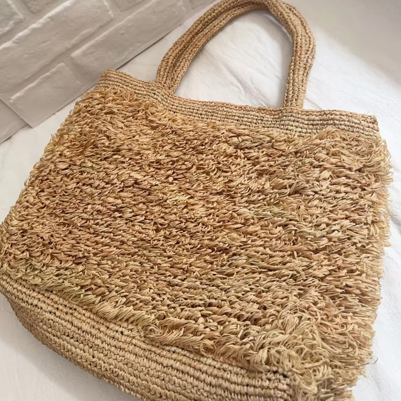 Bolsa de Ombro de Ráfia Feita  - Crochet Bag Raffia avaliação e preço