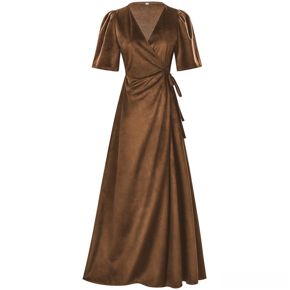 Vestido Feminino Longo de Velu - Linen Dress Wrap avaliação e preço