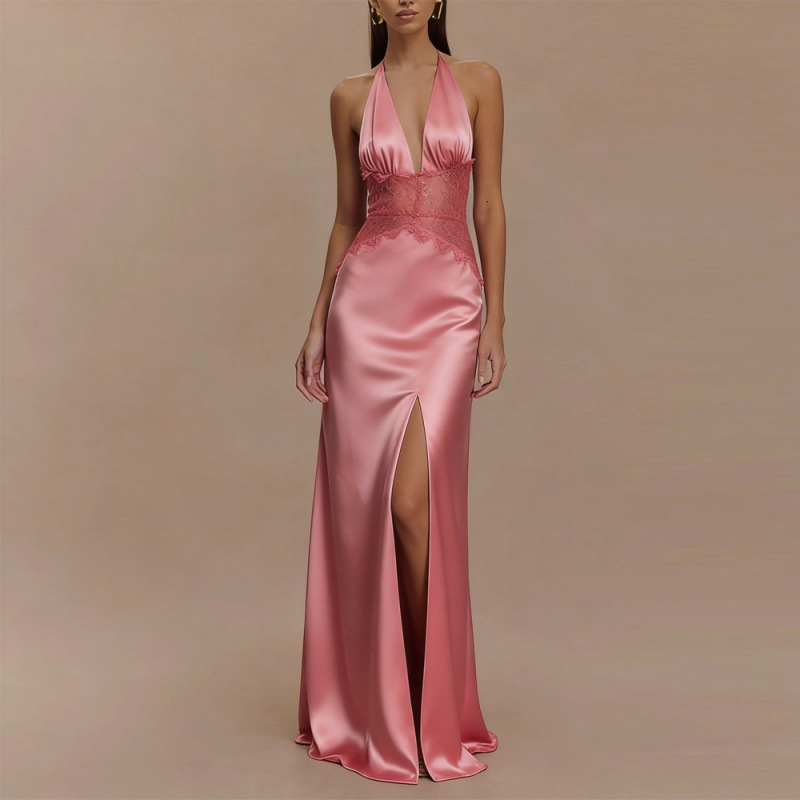 Vestido Maxi Sexy Rosa de Ceti - Maxi Dress Halter avaliação e preço