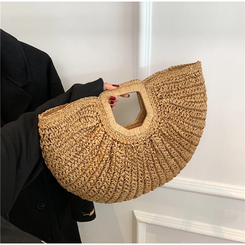 Marca tecido saco de embreagem - Crochet Bag Raffia avaliação e preço