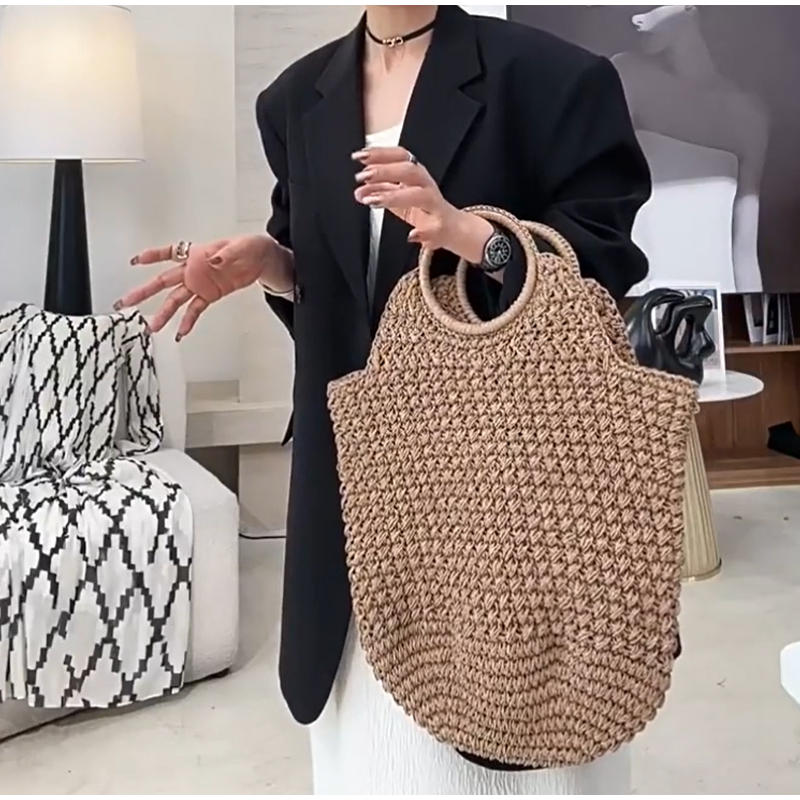 Marca tecido saco de embreagem - Crochet Bag Raffia avaliação e preço