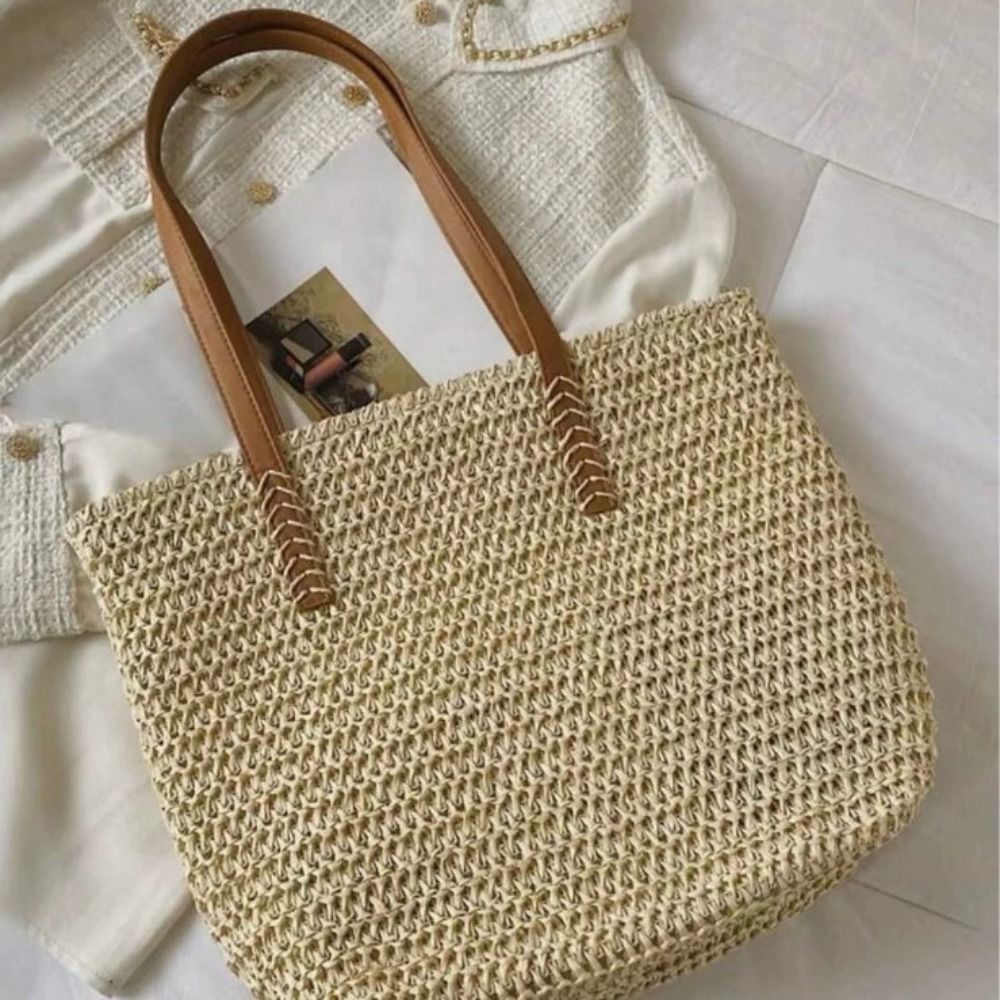 Bolsa de Praia de Palha Trança - Tote Bag Beach avaliação e preço