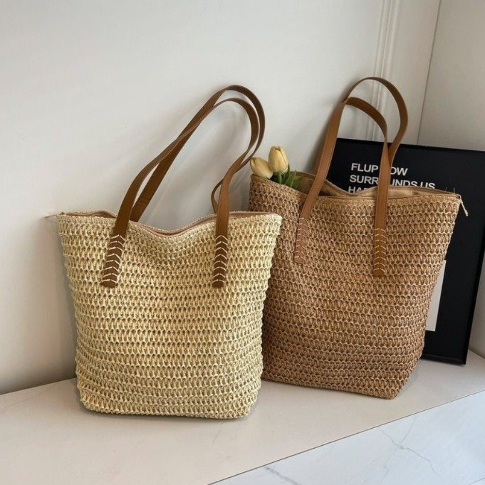 Bolsa de Praia de Palha Trança - Tote Bag Beach avaliação e preço