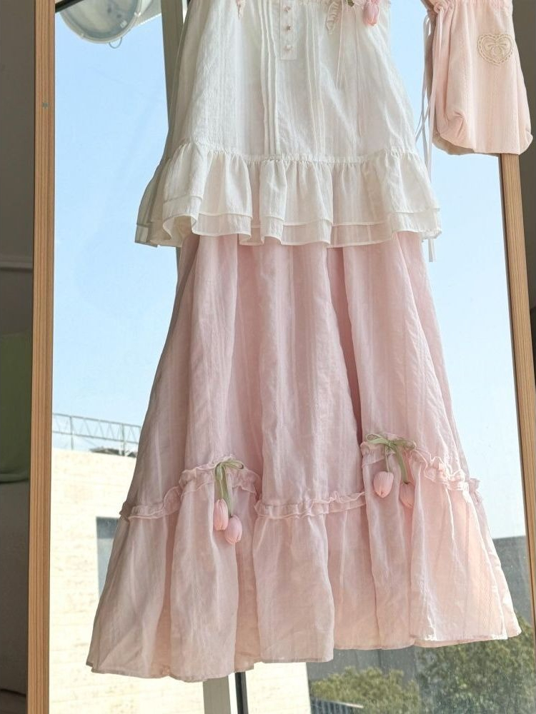Conjunto Feminino Doce e Kawai - Midi Skirt Floral avaliação e preço