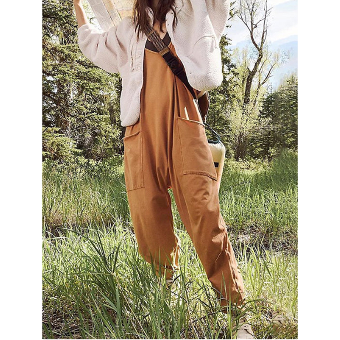 Macacão Solto de Verão Casual  - Jumpsuit Linen Relaxed avaliação e preço