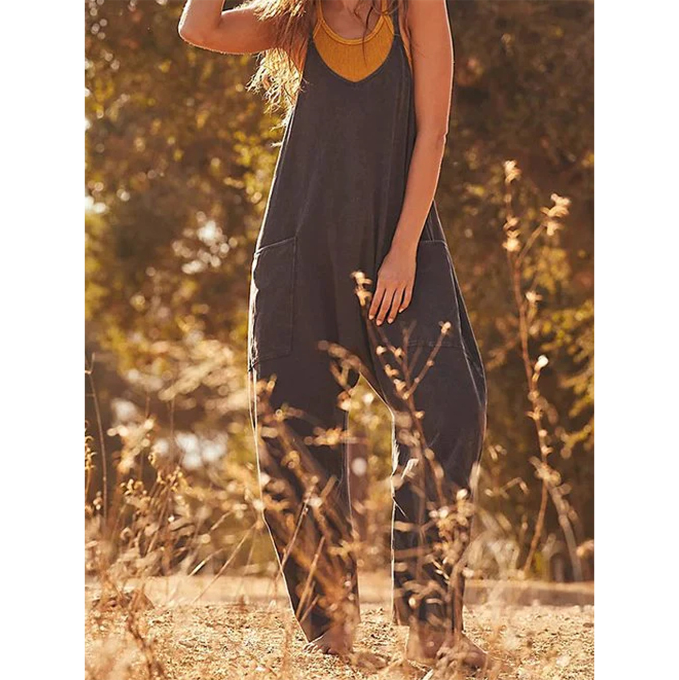 Macacão Solto de Verão Casual  - Jumpsuit Linen Relaxed avaliação e preço