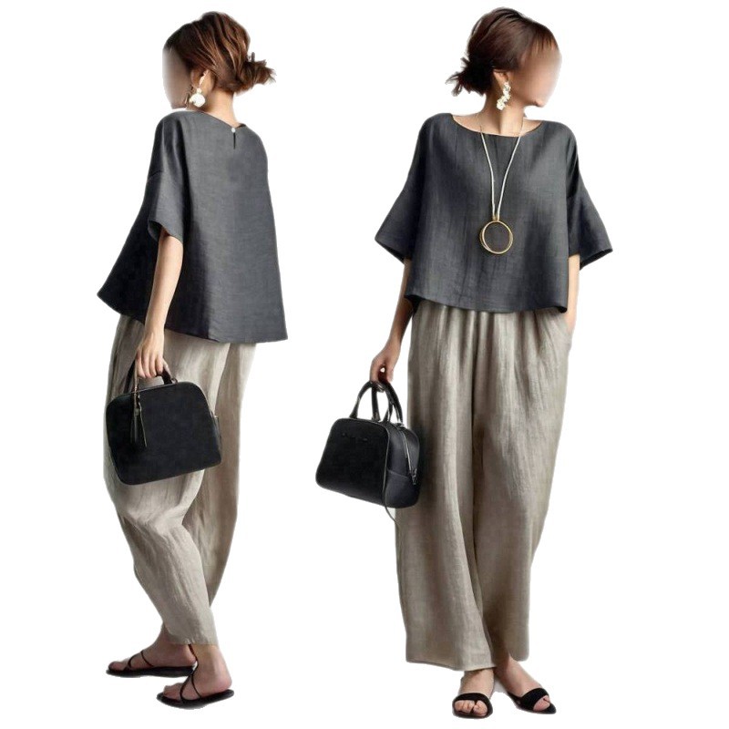Conjunto Feminino de Duas Peça - Linen Pant Wide avaliação e preço