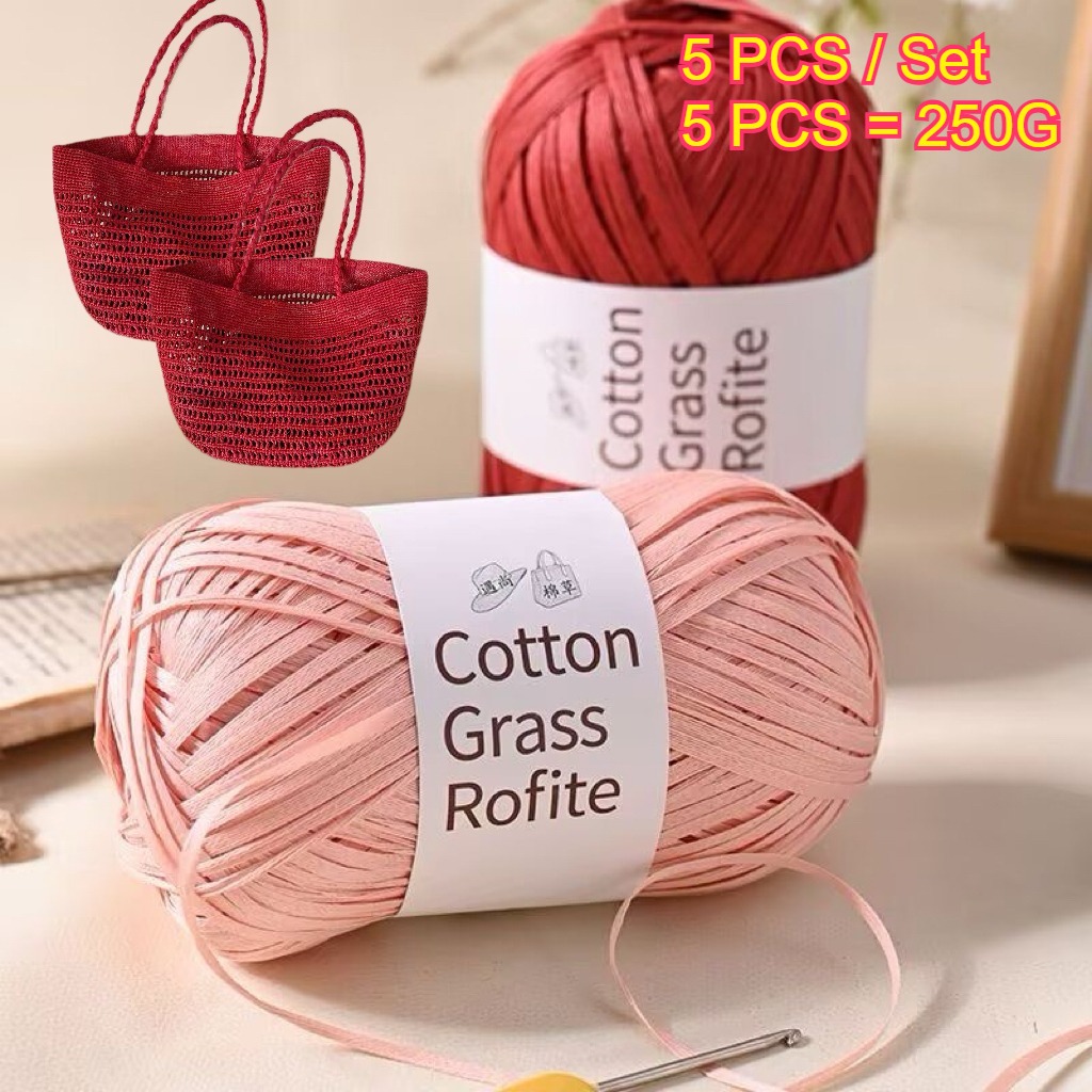 5PCS 250g Fio de Papel Raffia  - Crochet Bag Raffia avaliação e preço