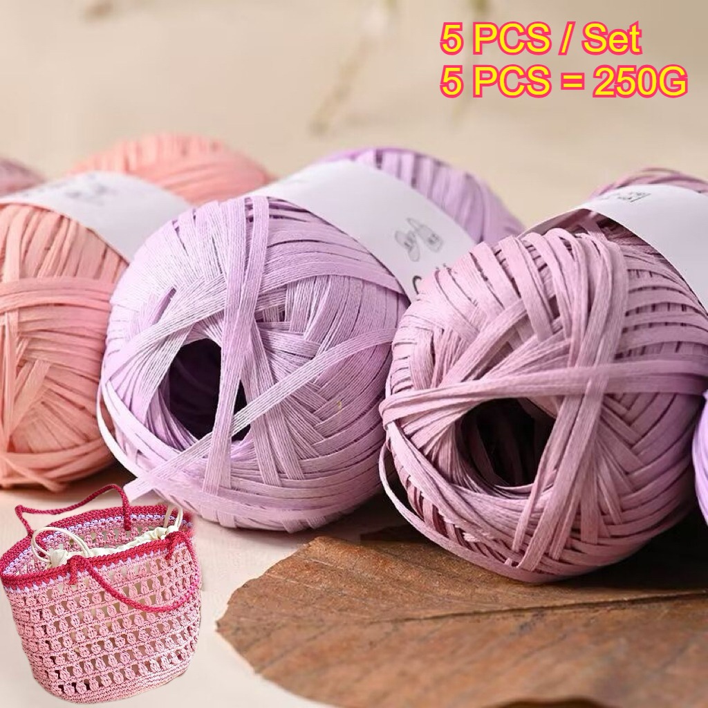 5PCS 250g Fio de Papel Raffia  - Crochet Bag Raffia avaliação e preço