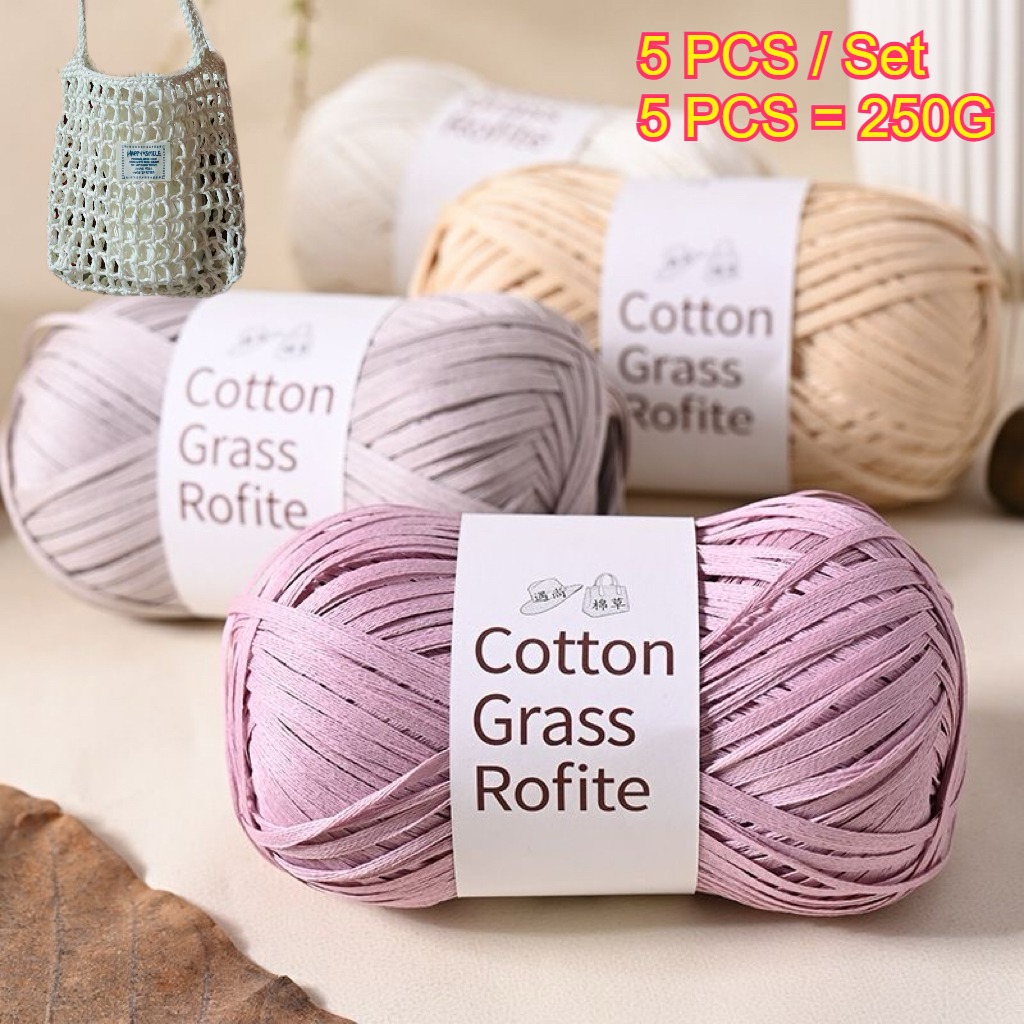 5PCS 250g Fio de Papel Raffia  - Crochet Bag Raffia avaliação e preço