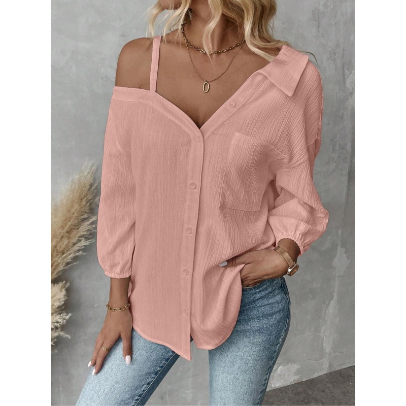 Plus Size1XL-5XL blusas femini - Blouse Off Shoulder avaliação e preço