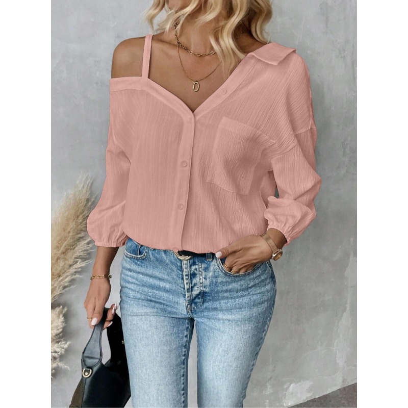 Plus Size1XL-5XL blusas femini - Blouse Off Shoulder avaliação e preço