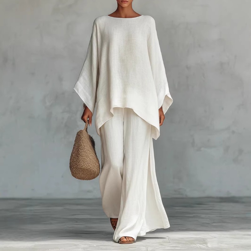 Conjunto de 2 Peças de Calças  - Linen Pant Wide avaliação e preço