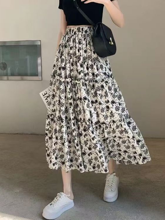 Saia Midi A-Line com Estampa F - Midi Skirt Floral avaliação e preço